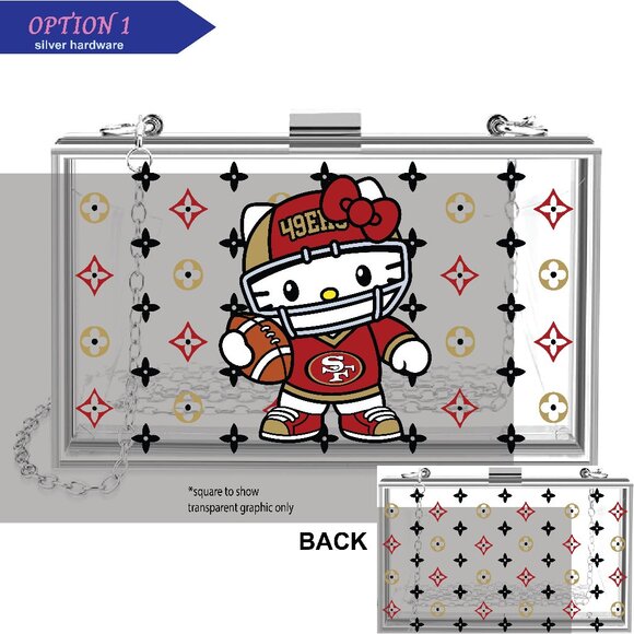 HK 49ers (Double Sided) Clear Acrylic Clutch - Picture 1 of 2